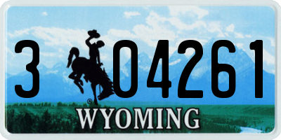 WY license plate 304261