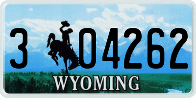 WY license plate 304262