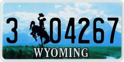 WY license plate 304267