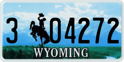 WY license plate 304272