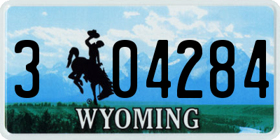 WY license plate 304284