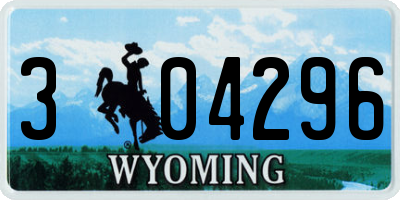 WY license plate 304296