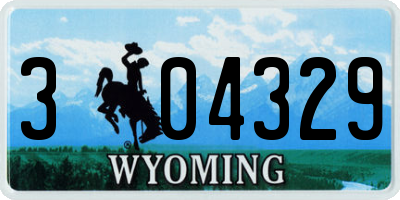 WY license plate 304329