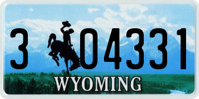 WY license plate 304331