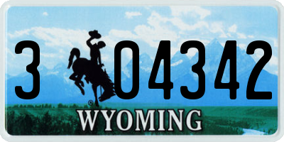 WY license plate 304342