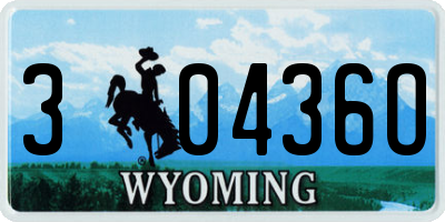 WY license plate 30436O