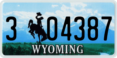 WY license plate 304387