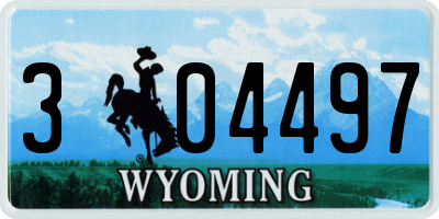 WY license plate 304497