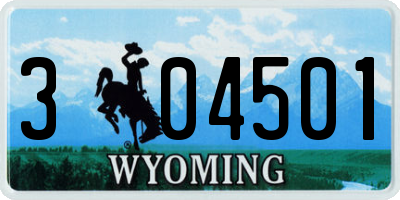 WY license plate 304501