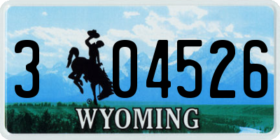 WY license plate 304526