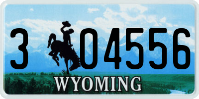 WY license plate 304556