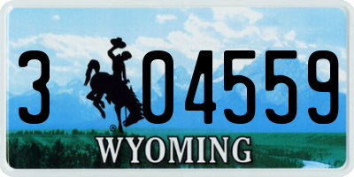 WY license plate 304559