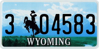 WY license plate 304583