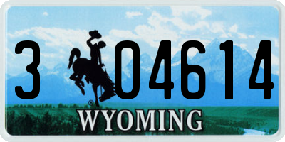 WY license plate 304614