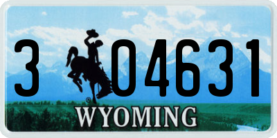 WY license plate 304631