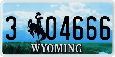 WY license plate 304666