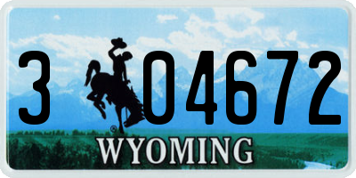 WY license plate 304672