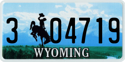 WY license plate 304719