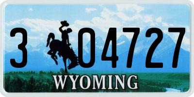 WY license plate 304727