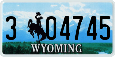 WY license plate 304745