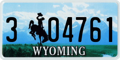 WY license plate 304761