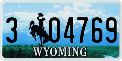WY license plate 304769