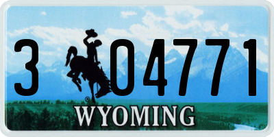 WY license plate 304771