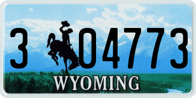 WY license plate 304773
