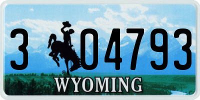 WY license plate 304793