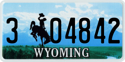 WY license plate 304842
