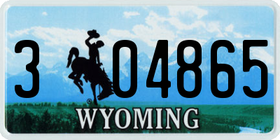 WY license plate 304865