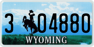 WY license plate 304880
