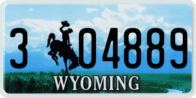 WY license plate 304889