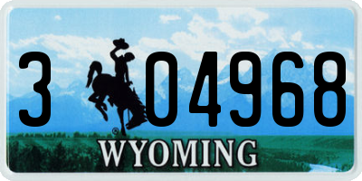 WY license plate 304968