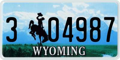 WY license plate 304987