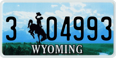 WY license plate 304993
