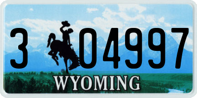 WY license plate 304997