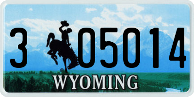 WY license plate 305014