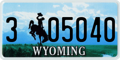 WY license plate 305040