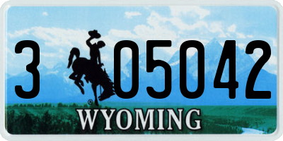 WY license plate 305042