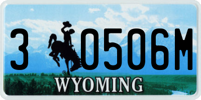 WY license plate 30506M