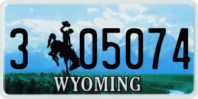 WY license plate 305074