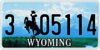 WY license plate 305114