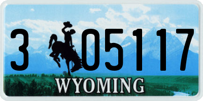 WY license plate 305117