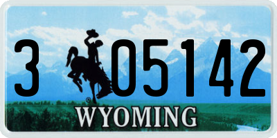 WY license plate 305142