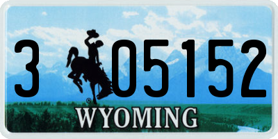 WY license plate 305152