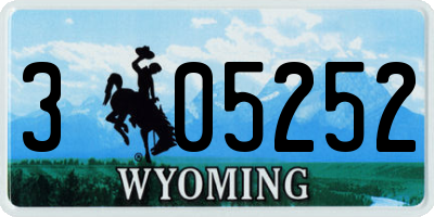 WY license plate 305252