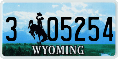 WY license plate 305254