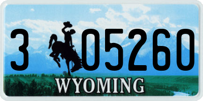 WY license plate 305260