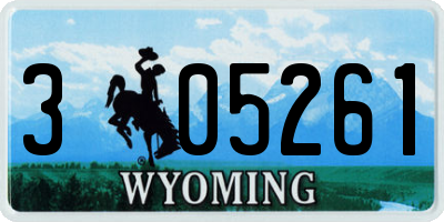 WY license plate 305261